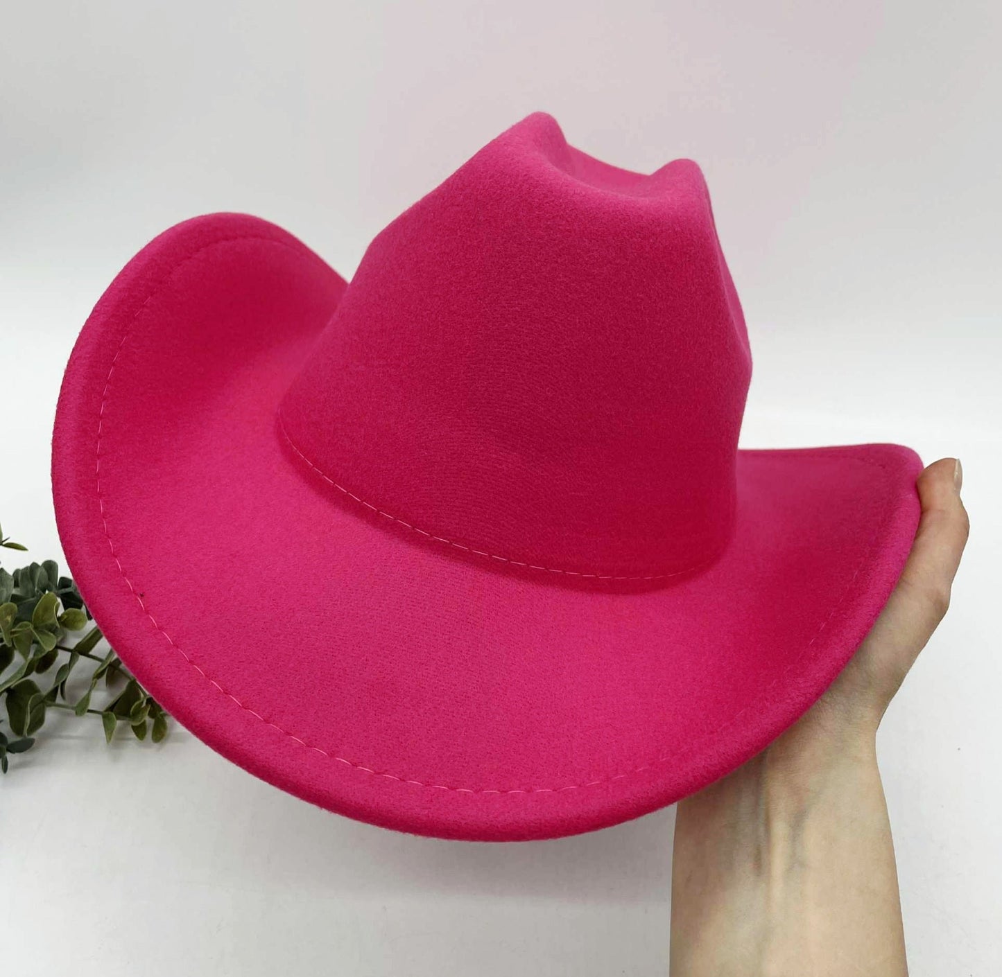Adult Faux-Felt Cowboy Hat – Hot Pink