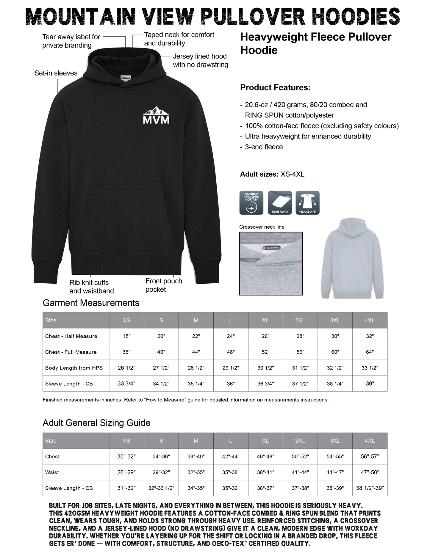 MOUNTAIN VIEW MECHANICAL PULLOVER HOODIES