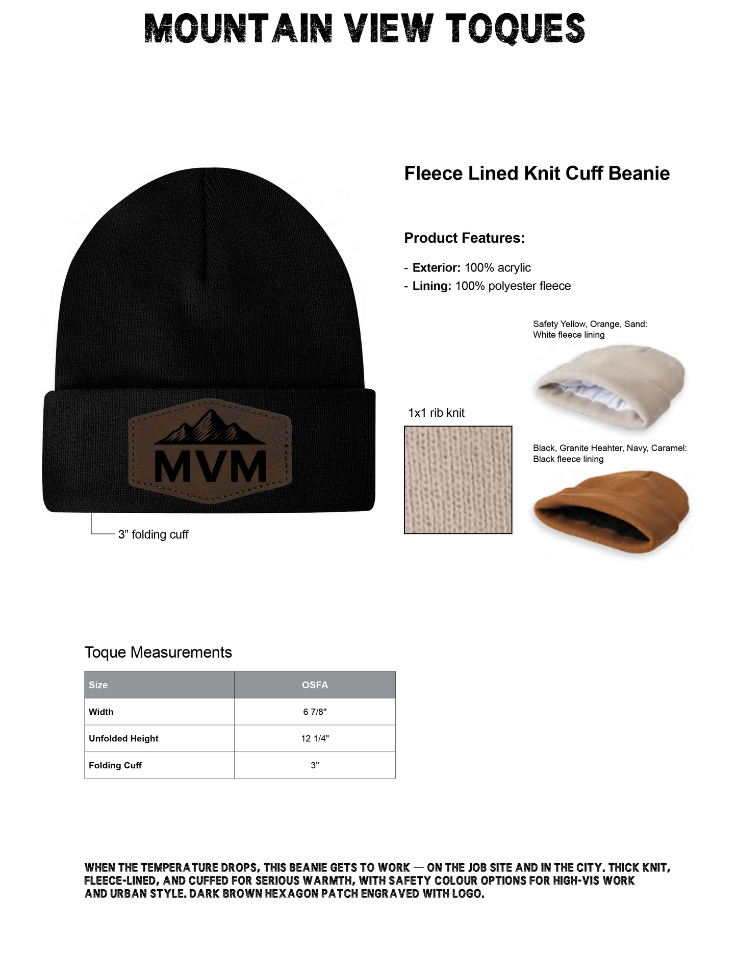 MOUNTAIN VIEW MECHANICAL TOQUES