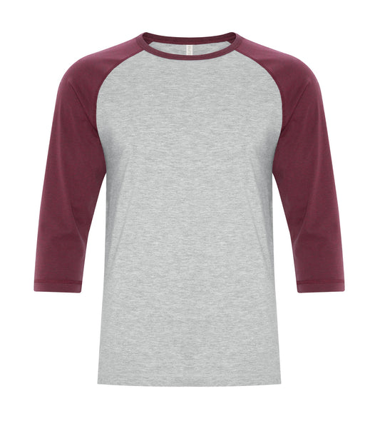 ATC™ EUROSPUN® RING SPUN BASEBALL TEE - Athletic Grey*/Cardinal Heather