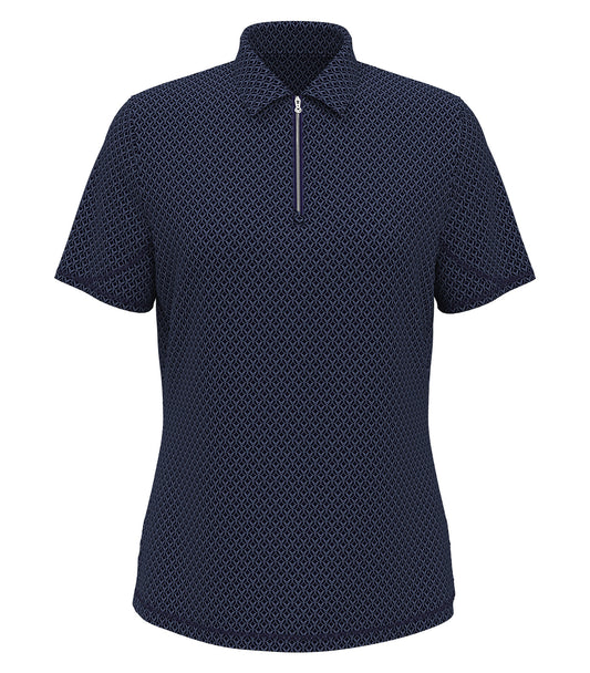 CALLAWAY ALL-OVER STITCHED CHEV LADIES’ POLO - Peacoat Navy