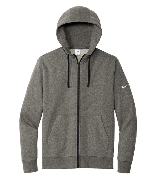 NIKE CLUB FLEECE SLEEVE SWOOSH FULL ZIP HOODIE - Charcoal Heather