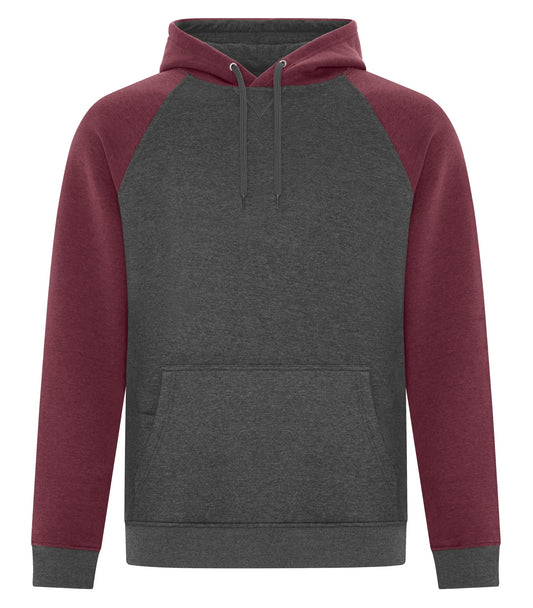 ATC™ ESACTIVE® VINTAGE TWO TONE HOODIE - Cardinal Heather/Charcoal Heather