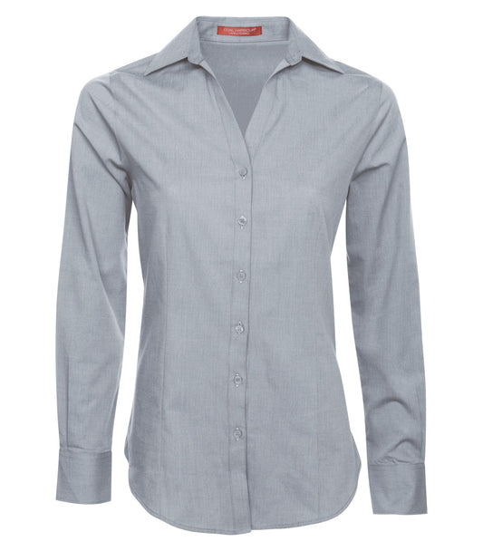 COAL HARBOUR® TEXTURED CROSSHATCH WOVEN LADIES' SHIRT - Navy Frost