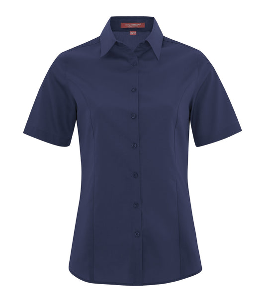 COAL HARBOUR® EVERYDAY SHORT SLEEVE WOVEN LADIES' SHIRT - True Navy