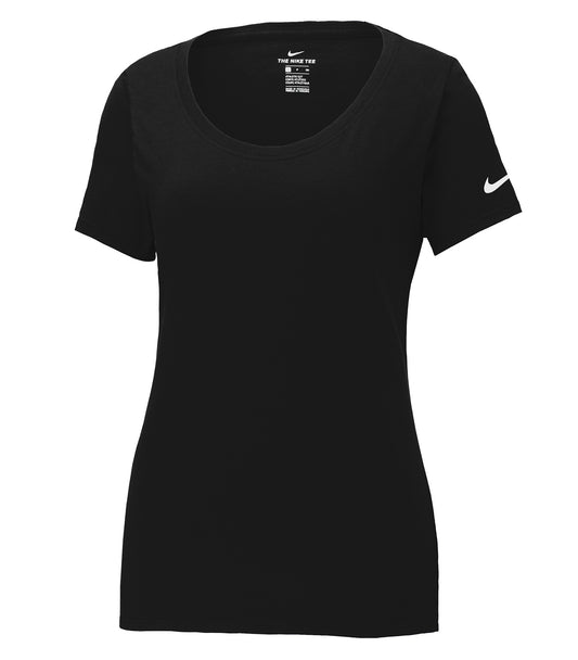 NIKE Dri-FIT COTTON/POLY SCOOP NECK LADIES' TEE - Black