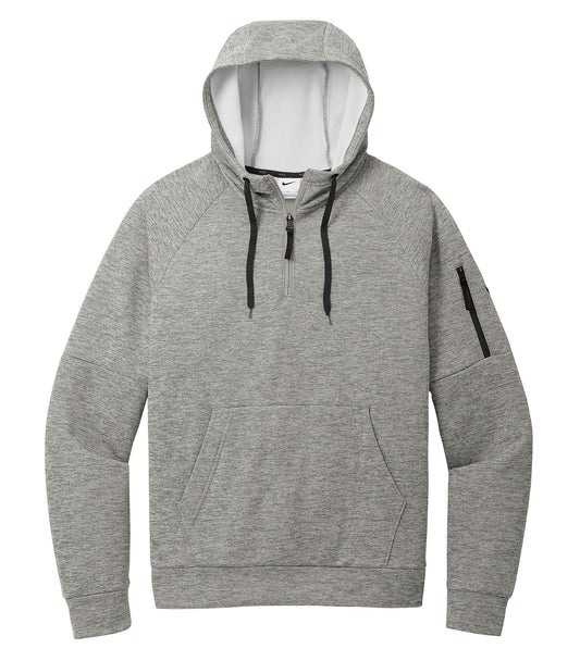 NIKE Therma-FIT 1/4 ZIP FLEECE HOODIE - Dark Grey Heather