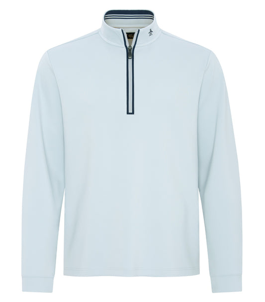 ORIGINAL PENGUIN® CLUBHOUSE MOCK 1/4 ZIP PULLOVER - Pearl Blue