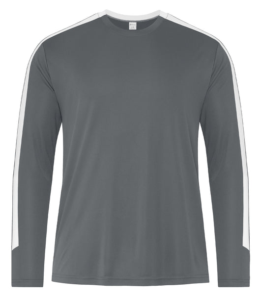 ATC™ PRO CLUB LONG SLEEVE TEE - Coal Grey/White