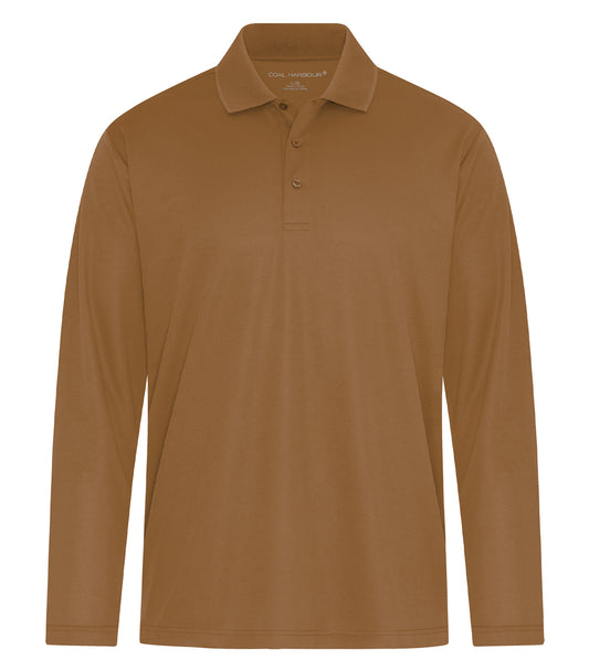 COAL HARBOUR® EVERYDAY SNAG RESISTANT LONG SLEEVE POLO - Duck Brown