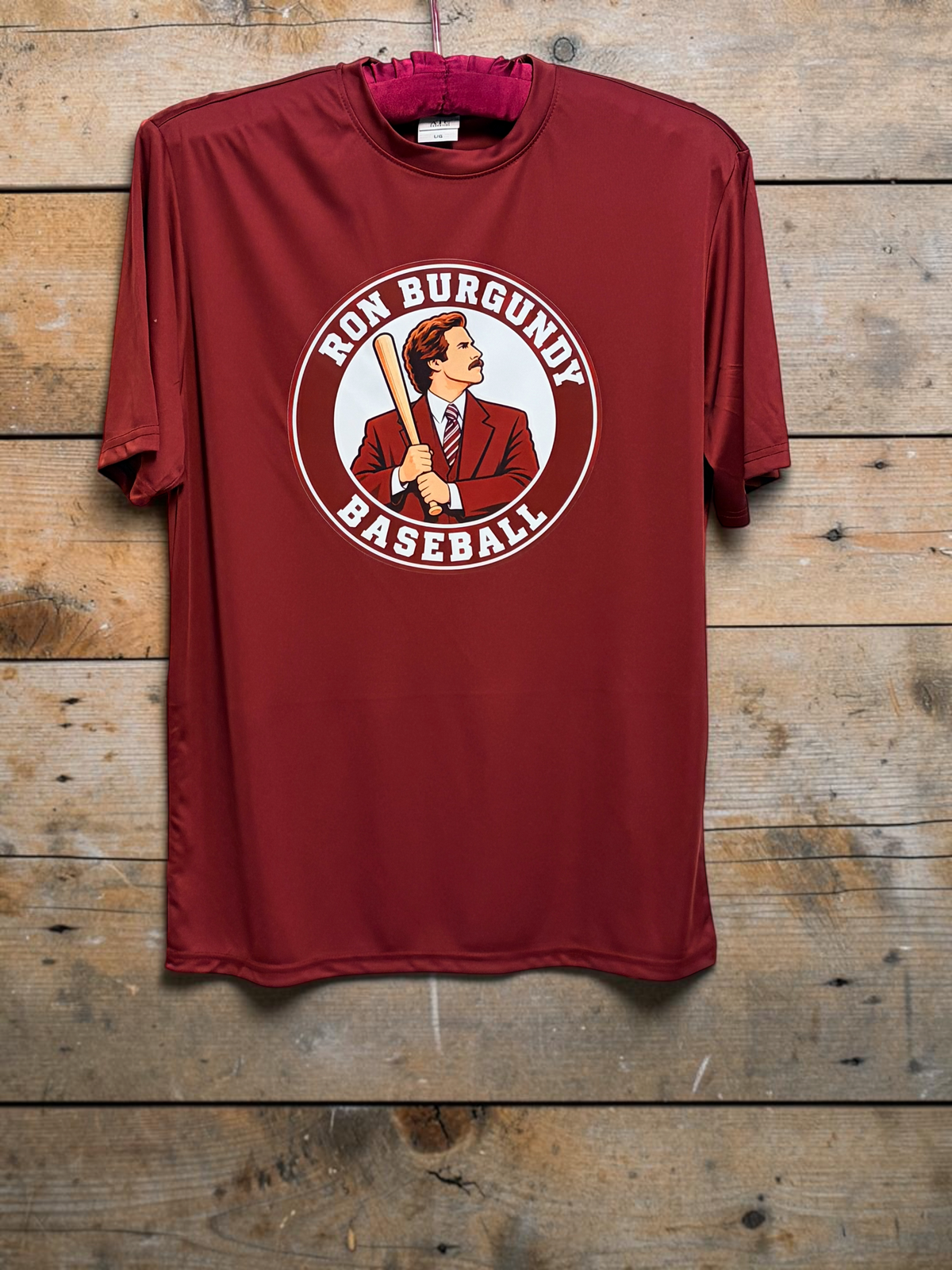 RON BURGUNDY BASEBALL ADULT TEE