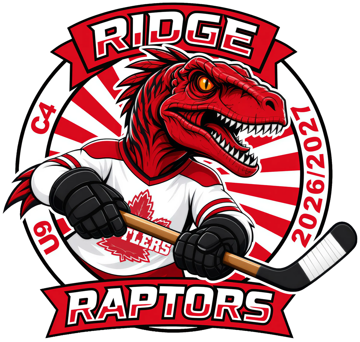 Ridge Raptors logo — 2 inch helmet sticker