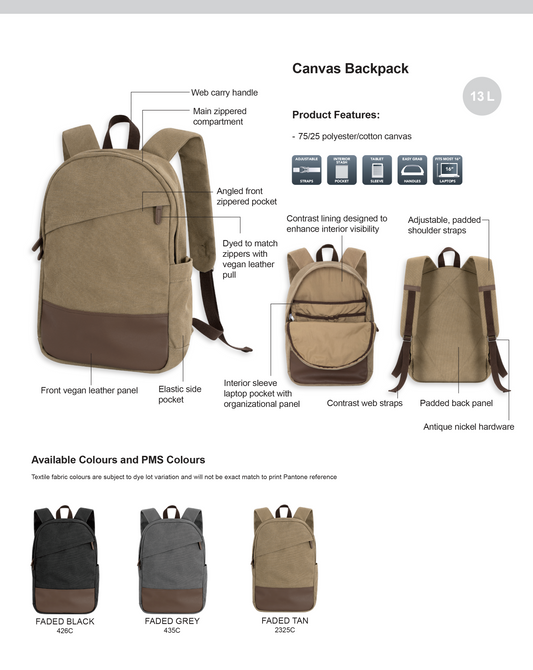 **NEW** RCMP CANVAS BACKPACK 13 L