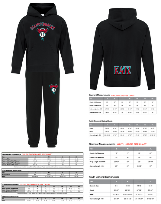 DIAMONDBACKS HOODIE & SWEATPANTS SET - ADULT