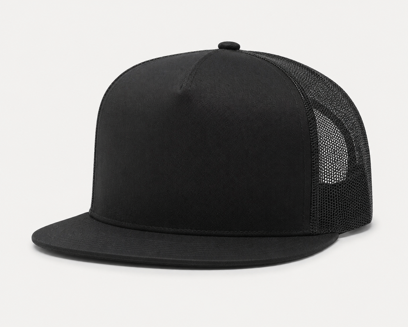 Yupoong High-Profile Trucker Snapback – Black