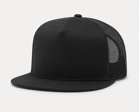 Yupoong High-Profile Trucker Snapback – Black