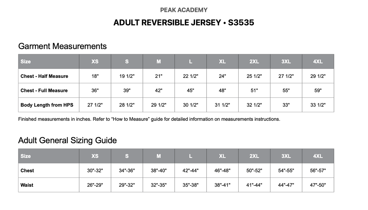 PEAK ACADEMY REVERSIBLE JERSEY