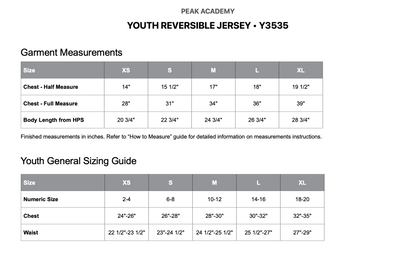 PEAK ACADEMY REVERSIBLE JERSEY