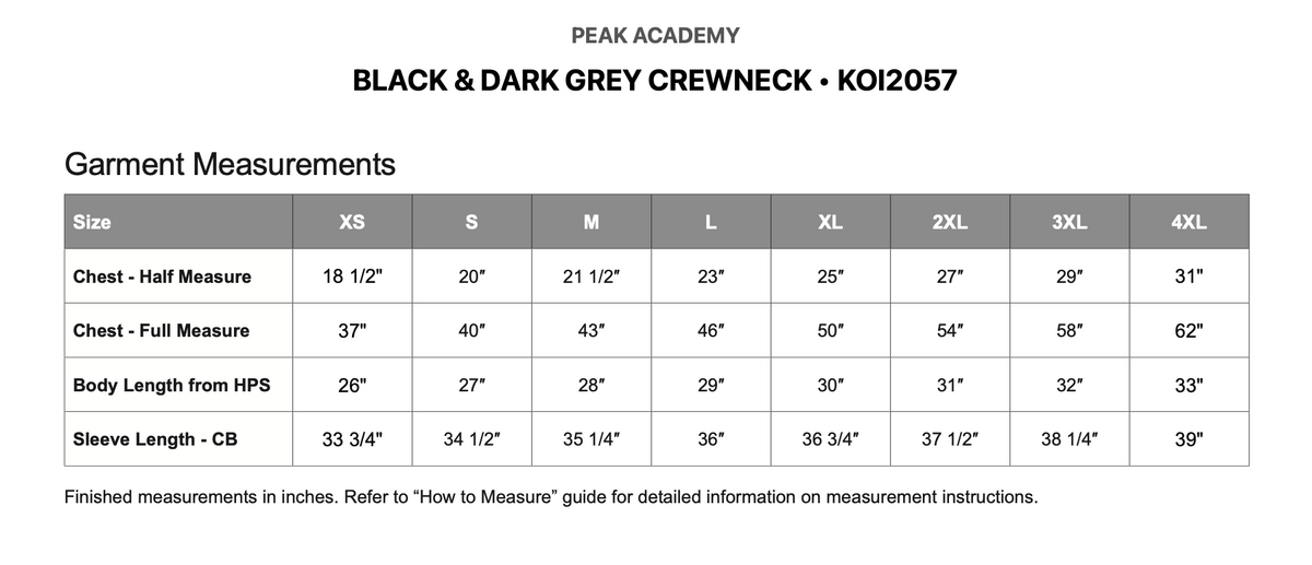 PEAK ACADEMY COURTSIDE CLASSIC CREWNECK
