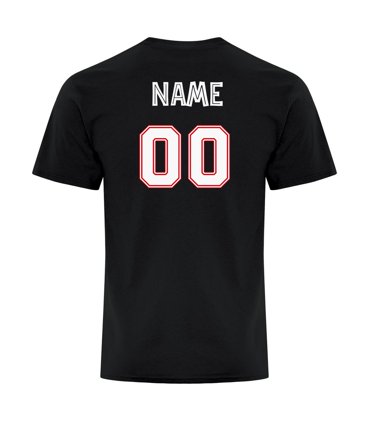Ridge Raptors black tee optional back name and number mockup