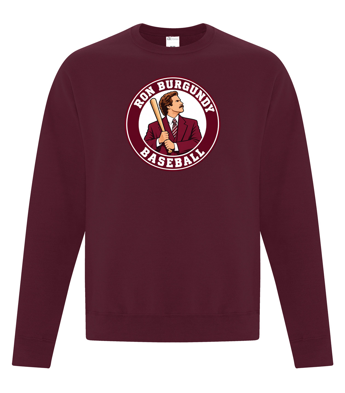 RON BURGUNDY BASEBALL ADULT FLEECE TOPS