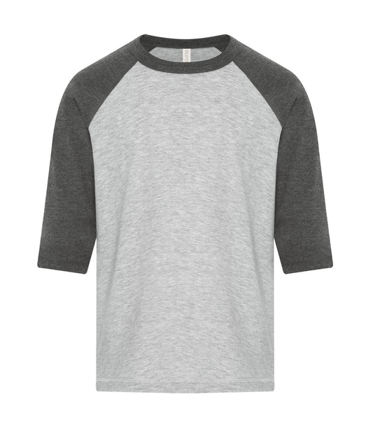 ATC™ EUROSPUN® RING SPUN BASEBALL YOUTH TEE - Athletic Grey*/Charcoal Heather