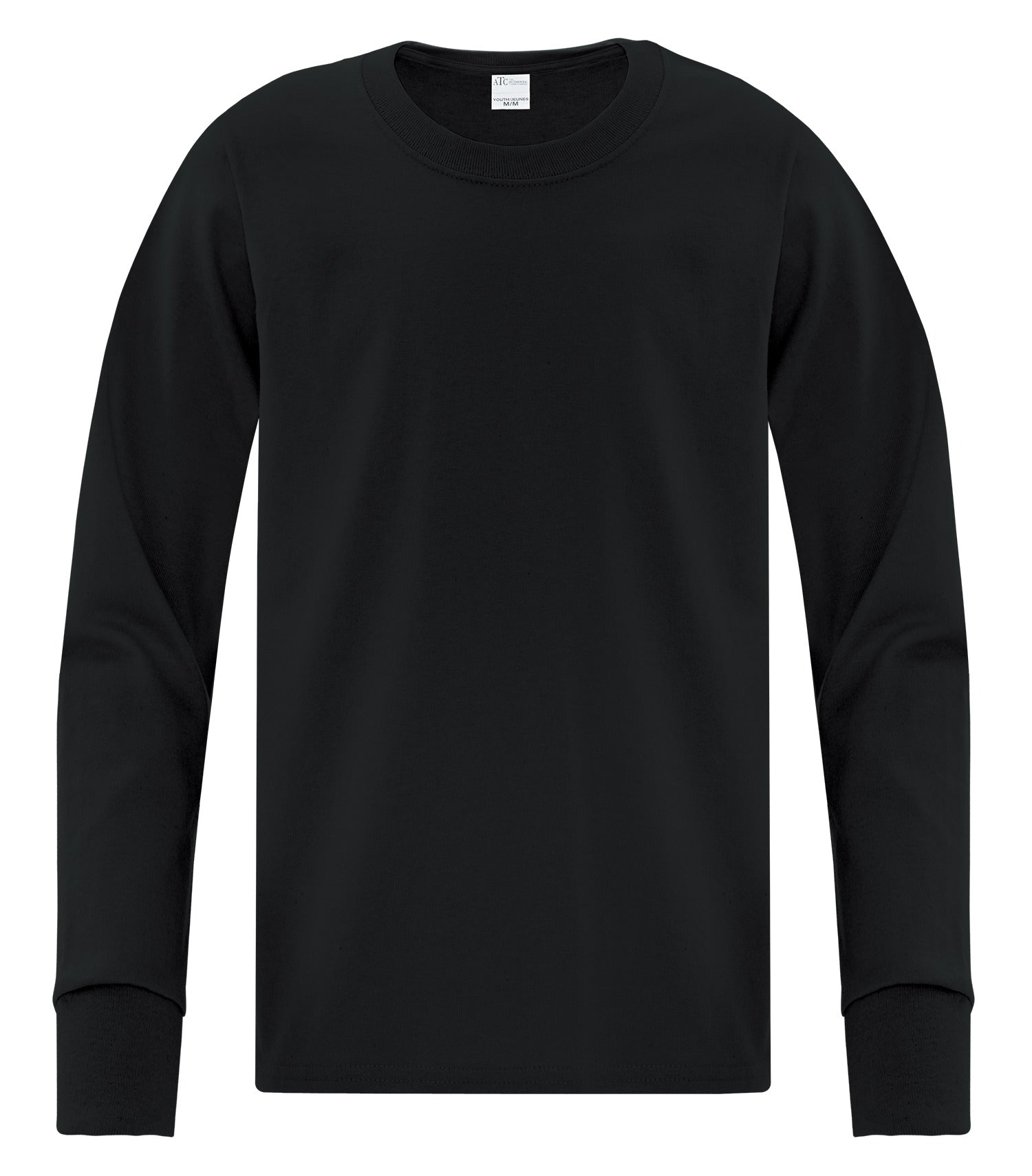 ATC EVERYDAY COTTON LONG SLEEVE YOUTH TEE (ATC1015Y) - Black
