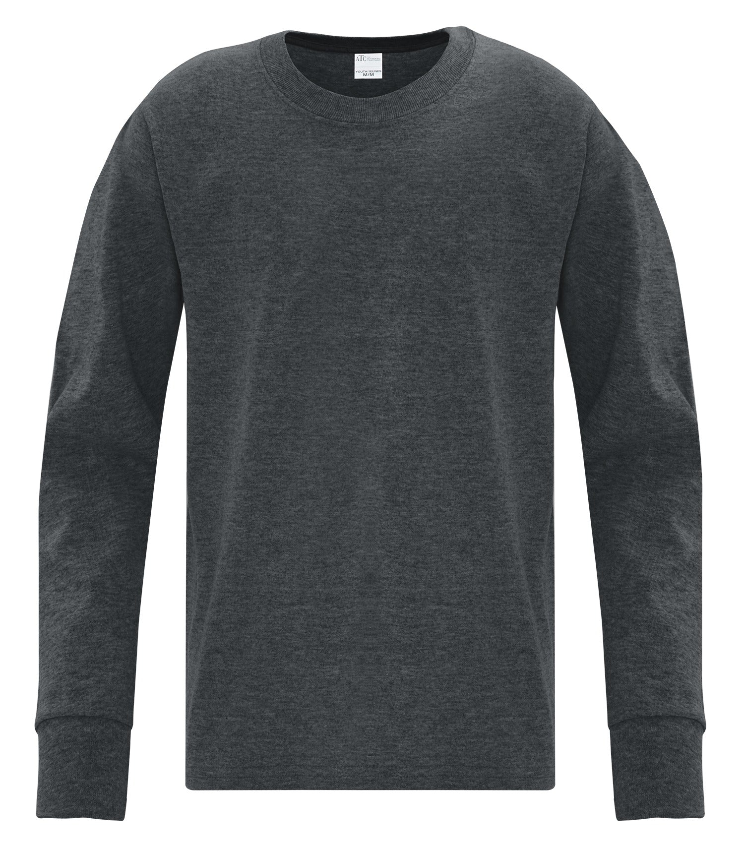 ATC EVERYDAY COTTON LONG SLEEVE YOUTH TEE (ATC1015Y) - Darkheathergrey