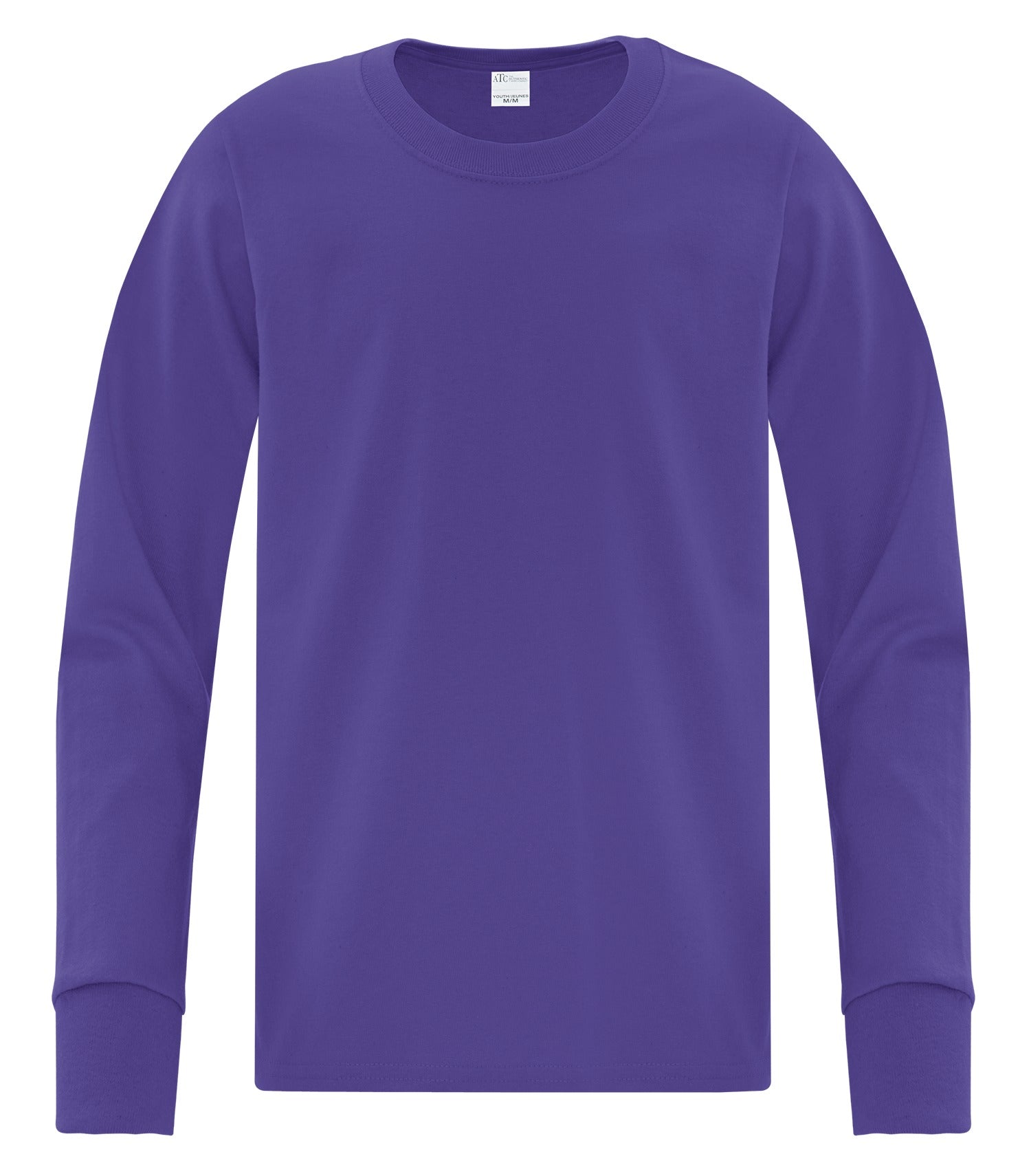 ATC EVERYDAY COTTON LONG SLEEVE YOUTH TEE (ATC1015Y) - Purple