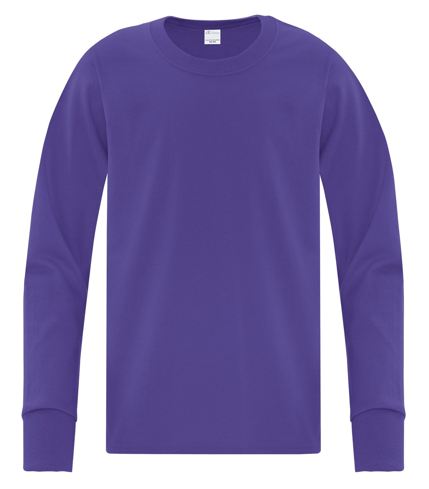 ATC EVERYDAY COTTON LONG SLEEVE YOUTH TEE (ATC1015Y) - Purple