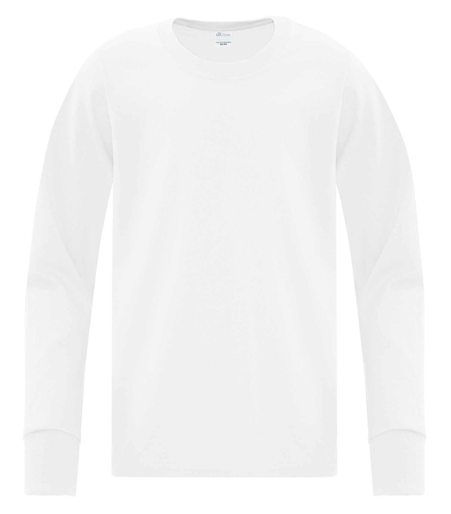 ATC EVERYDAY COTTON LONG SLEEVE YOUTH TEE (ATC1015Y) - White