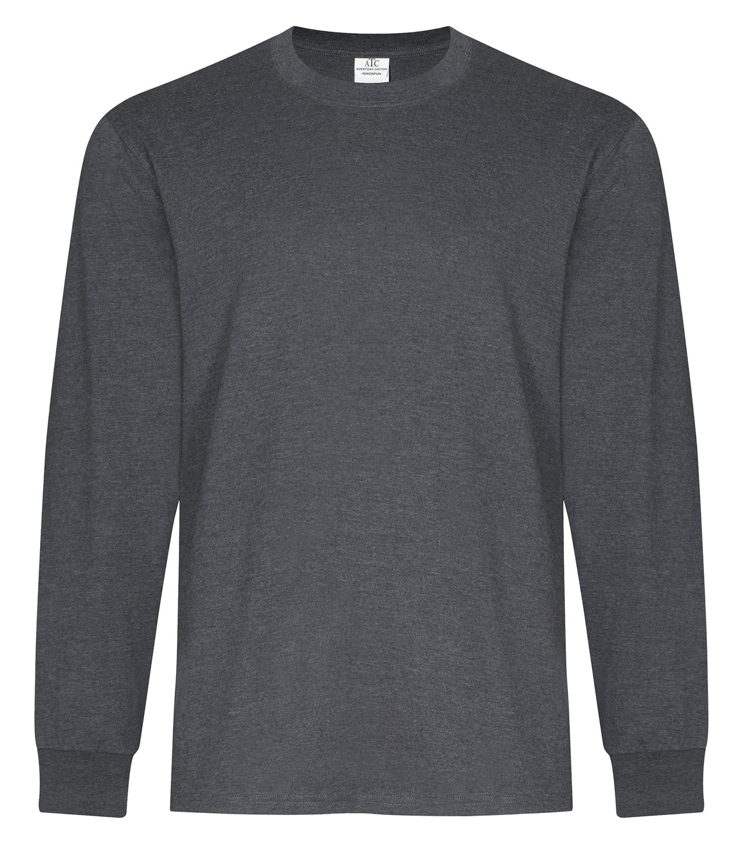 ATC EVERYDAY RING SPUN COTTON LONG SLEEVE TEE (ATC2015) - Dark Heather Grey