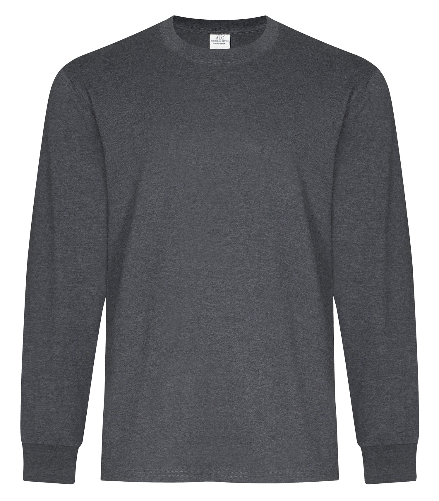 ATC EVERYDAY RING SPUN COTTON LONG SLEEVE TEE (ATC2015) - Dark Heather Grey