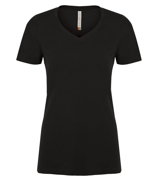 ATC EuroSpun Ring Spun V-Neck Ladies' T-Shirt - Black