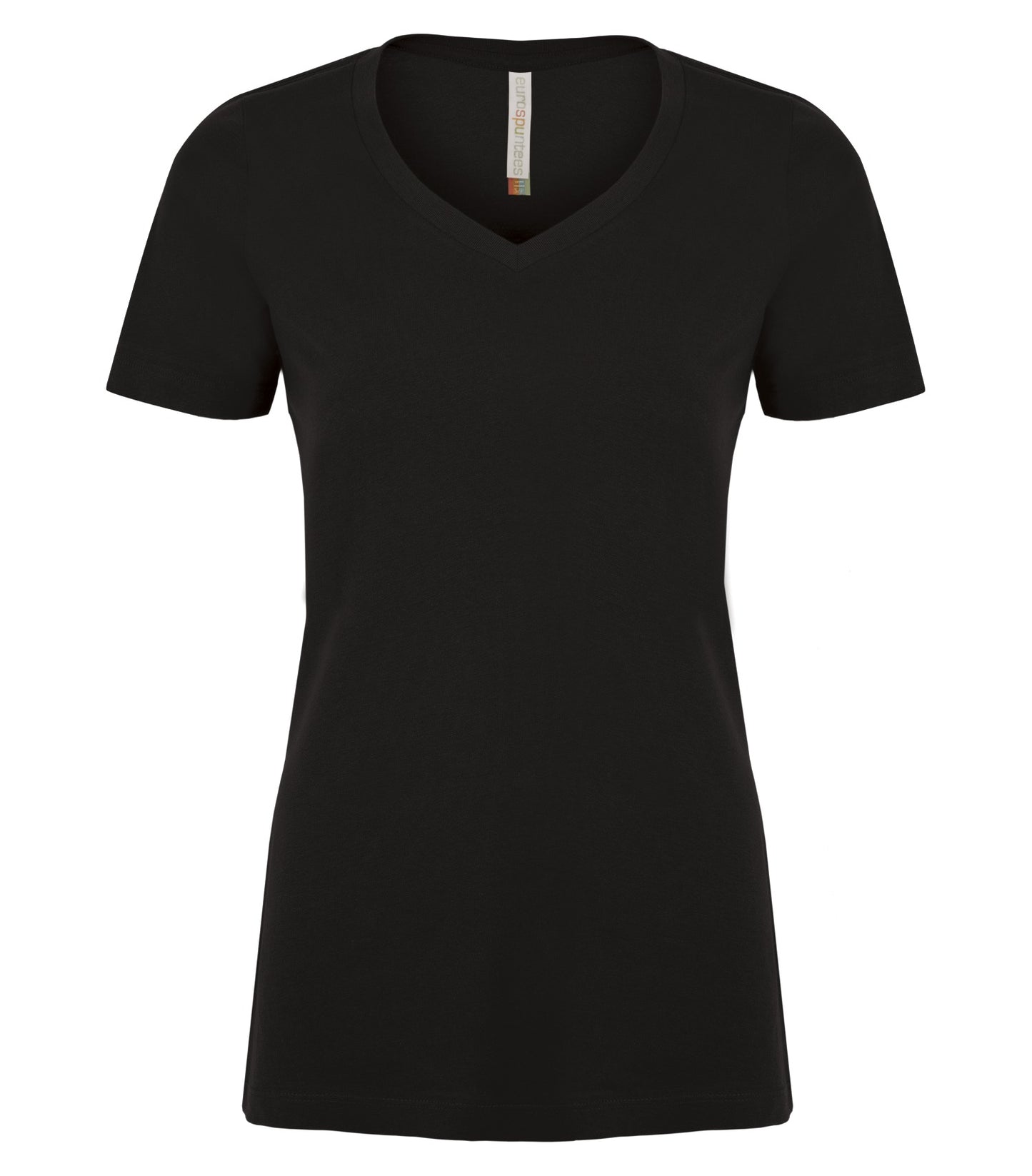 ATC EuroSpun Ring Spun V-Neck Ladies' T-Shirt - Black