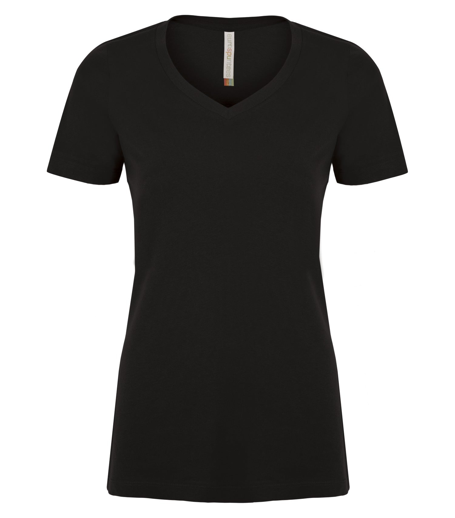 ATC EuroSpun Ring Spun V-Neck Ladies' T-Shirt - Black
