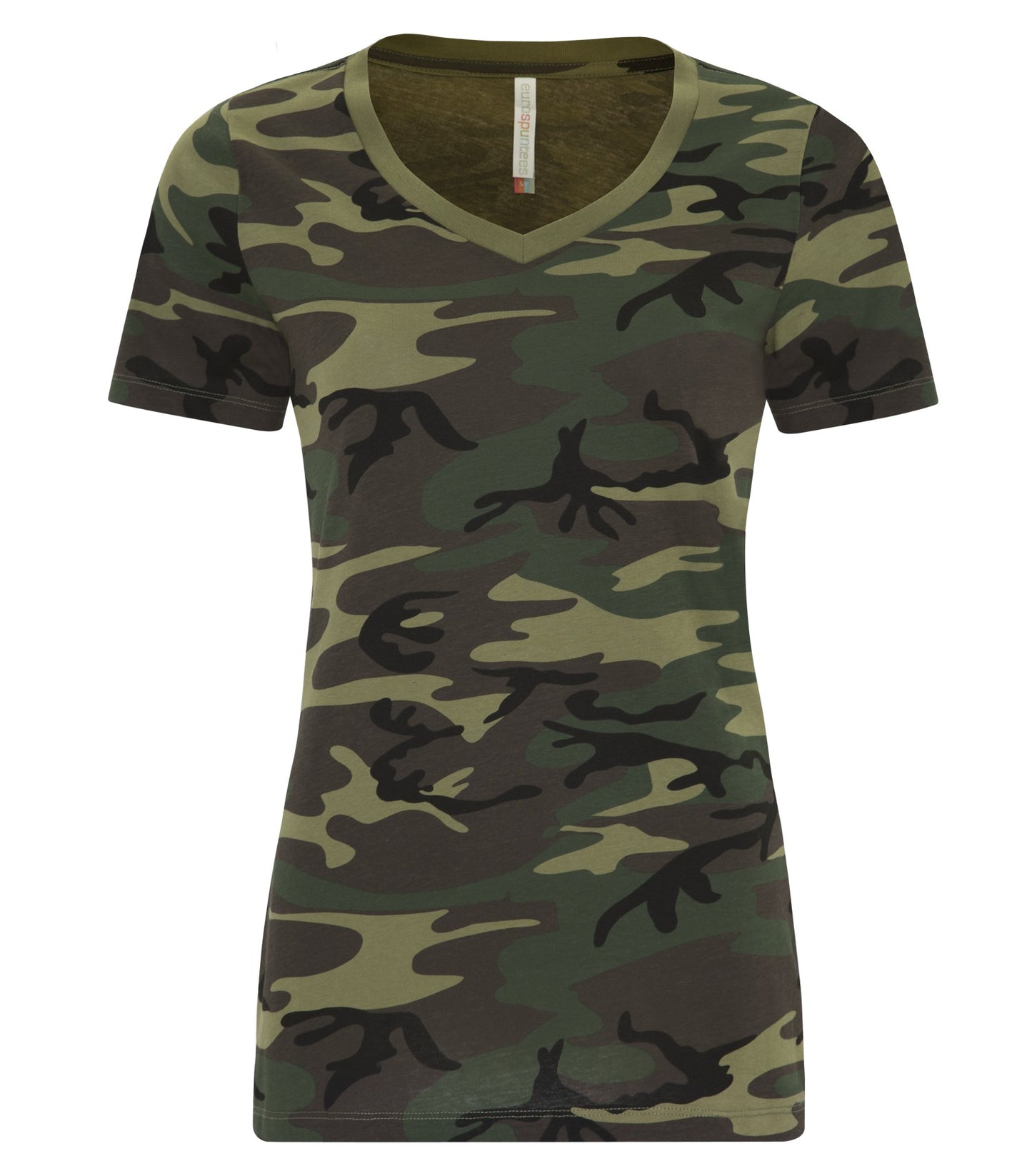 ATC RING SPUN V-NECK LADIES' TEE (ATC8001L) - Camo