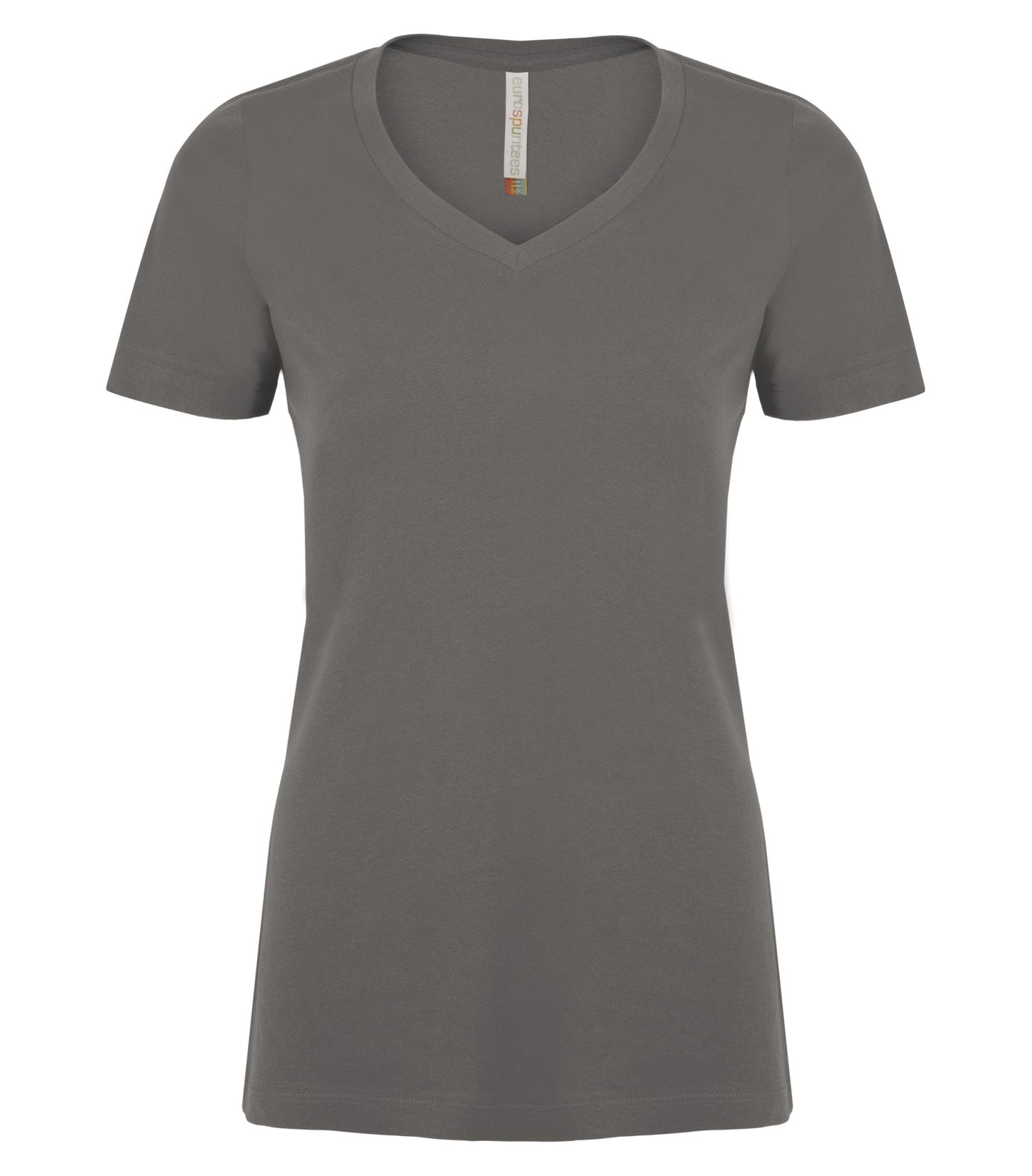 ATC RING SPUN V-NECK LADIES' TEE (ATC8001L) - Coalgrey
