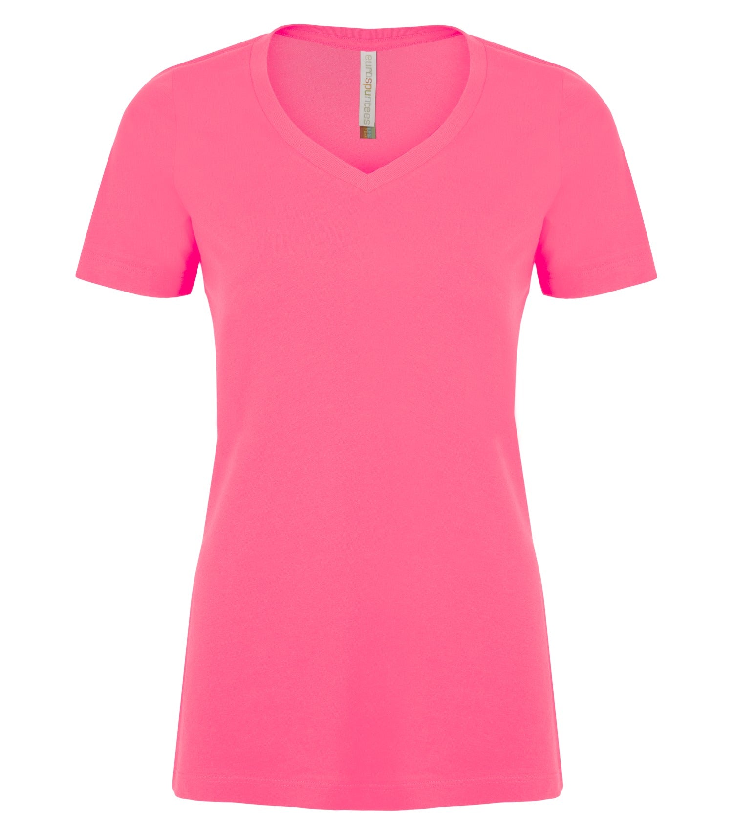 ATC RING SPUN V-NECK LADIES' TEE (ATC8001L) - Extremepink Webonly