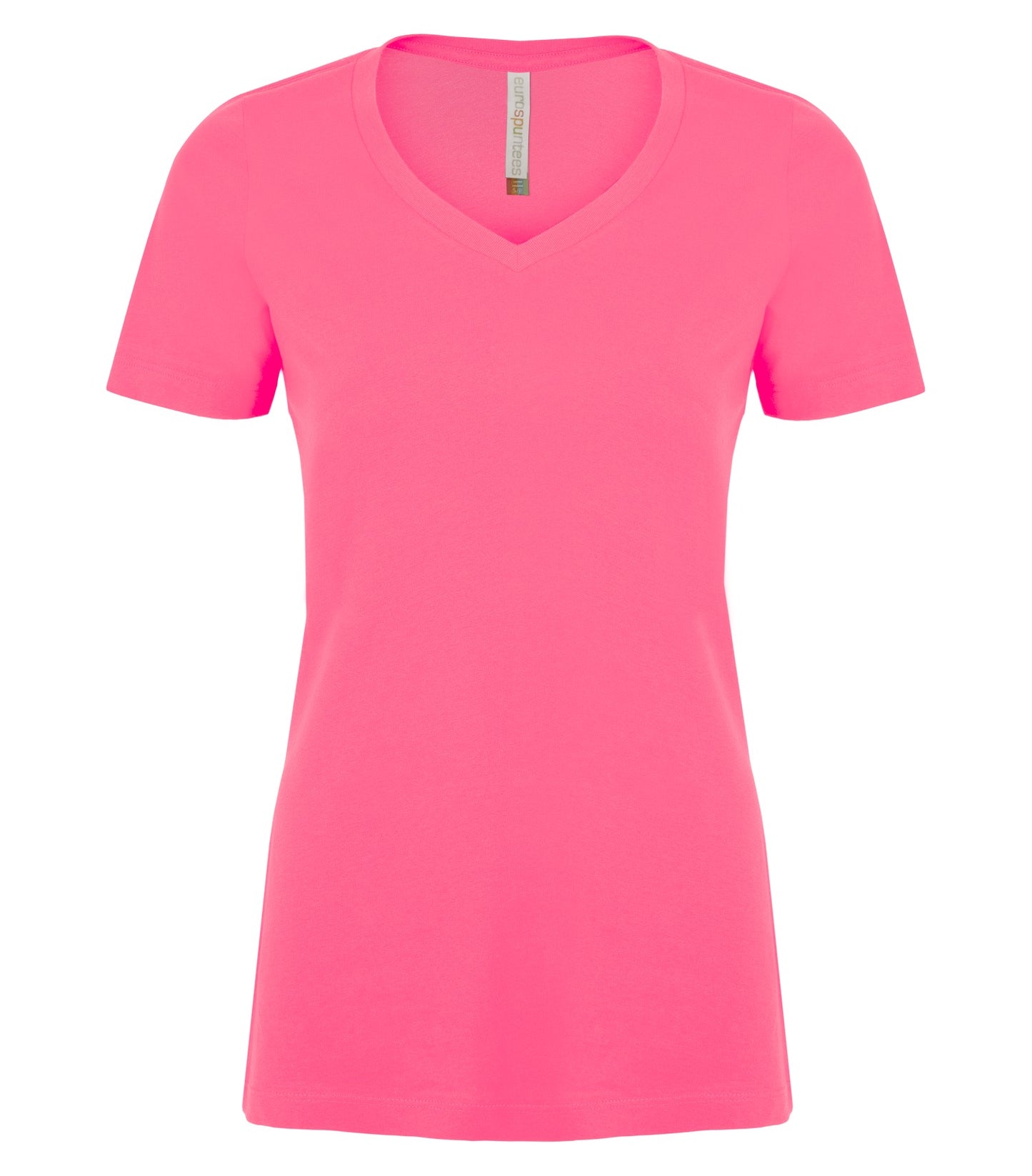 ATC RING SPUN V-NECK LADIES' TEE (ATC8001L) - Extremepink Webonly