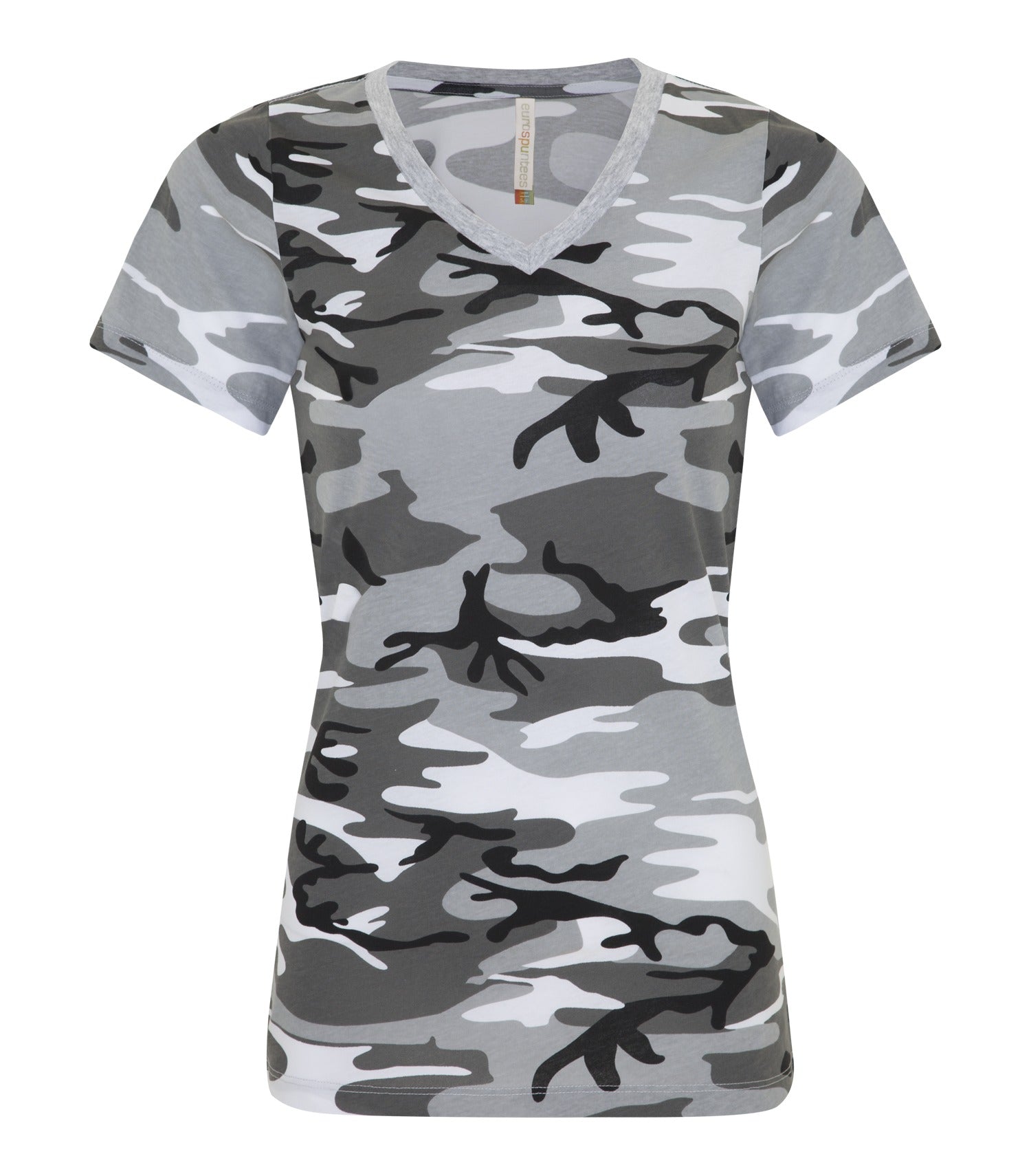 ATC RING SPUN V-NECK LADIES' TEE (ATC8001L) - Greycamo