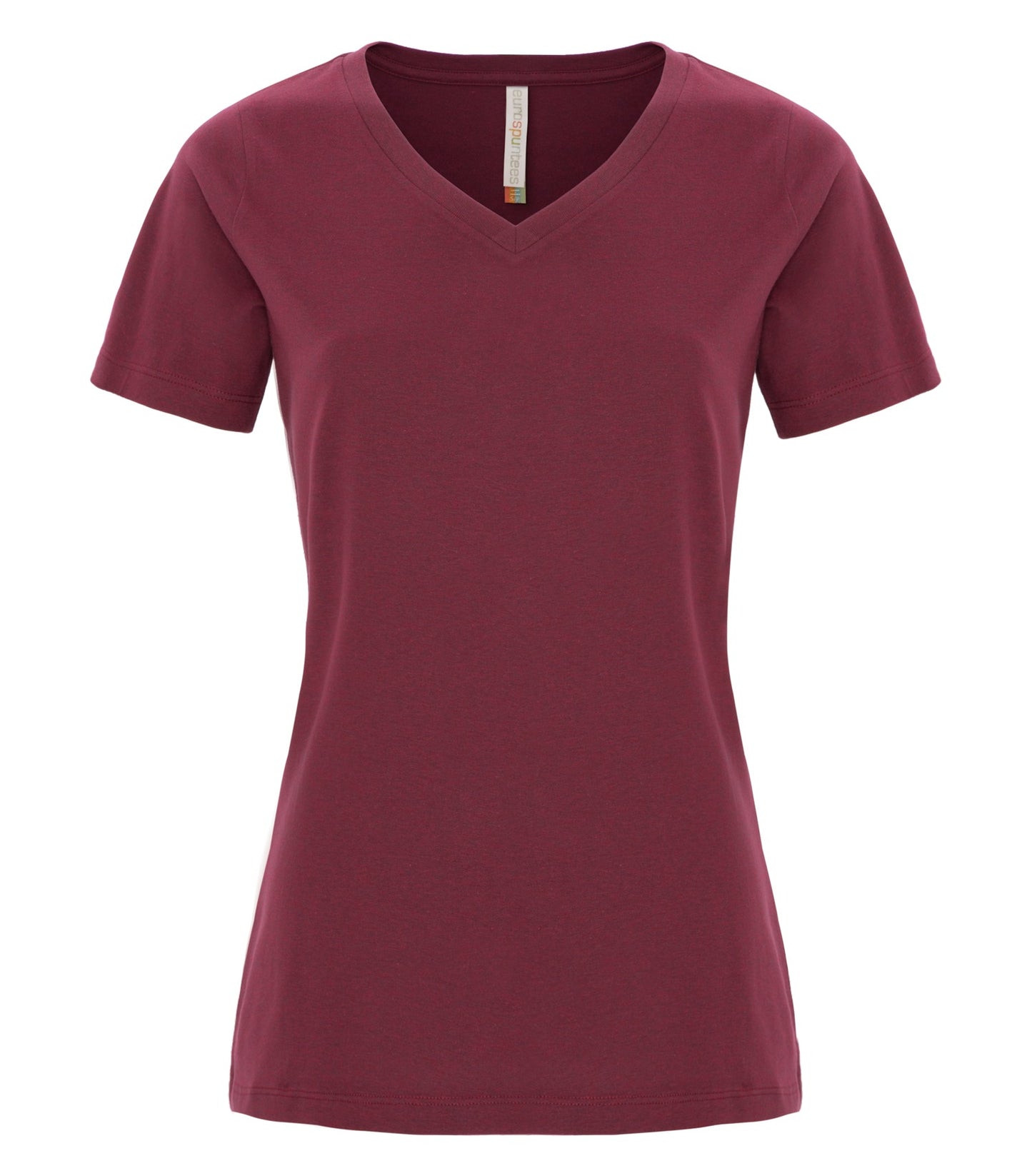 ATC RING SPUN V-NECK LADIES' TEE (ATC8001L) - Heathercardinal