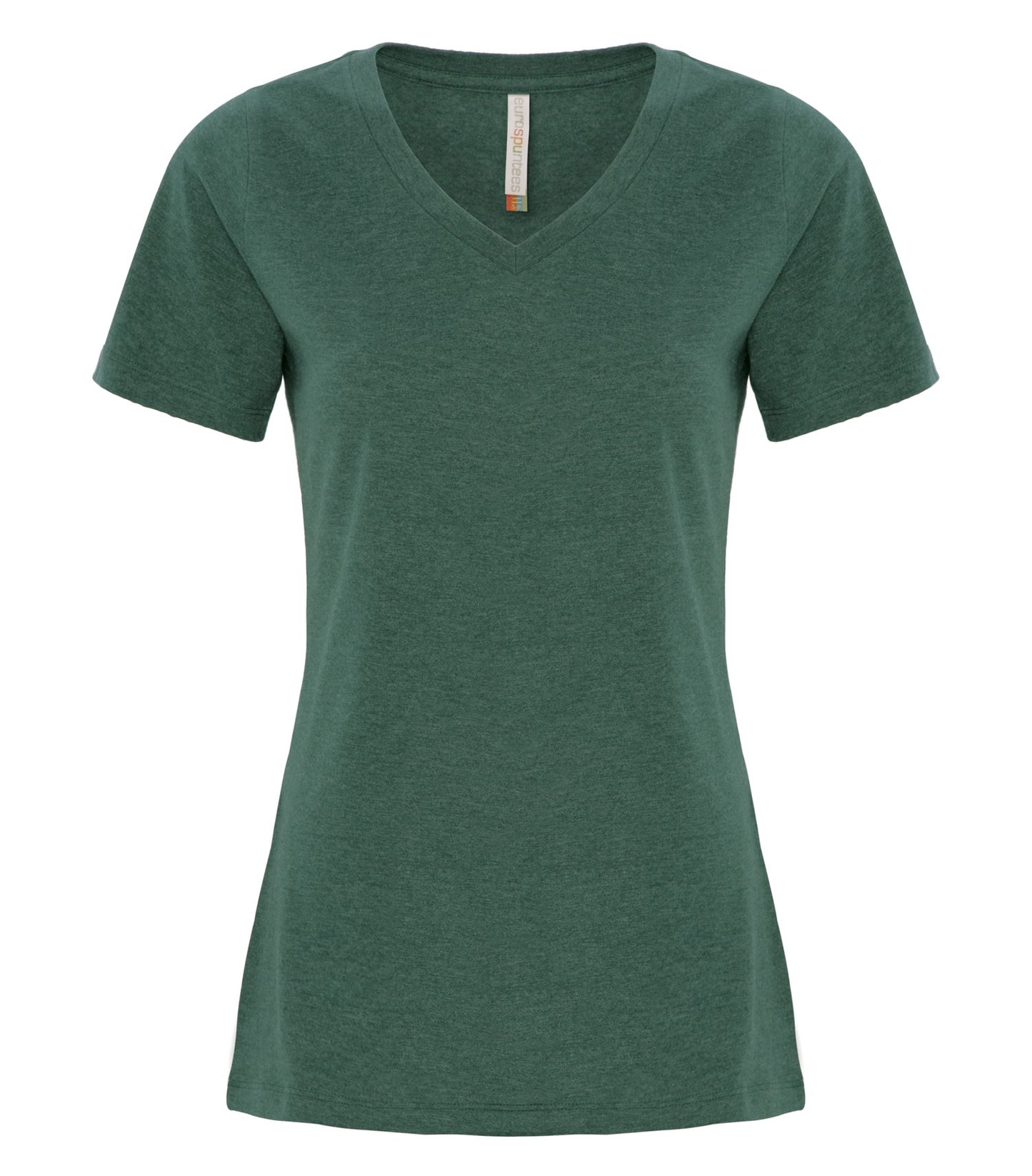 ATC RING SPUN V-NECK LADIES' TEE (ATC8001L) - Heatherforest