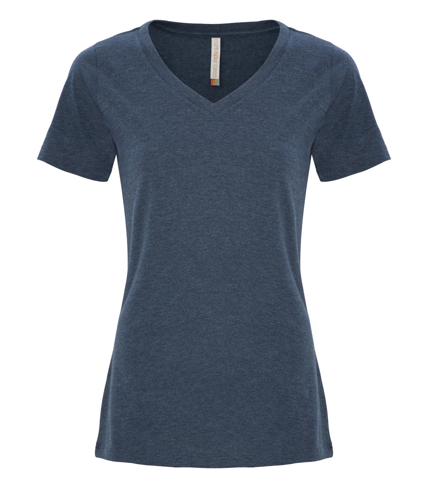 ATC RING SPUN V-NECK LADIES' TEE (ATC8001L) - Heathernavy