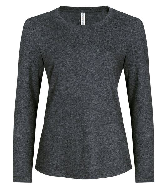 ATC™ EUROSPUN® RING SPUN LONG SLEEVE LADIES' TEE - Charcoal Heather