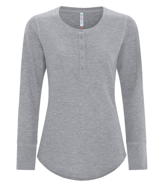 ATC VINTAGE THERMAL LONG SLEEVE LADIES' HENLEY (ATC8064L) - Athleticgrey