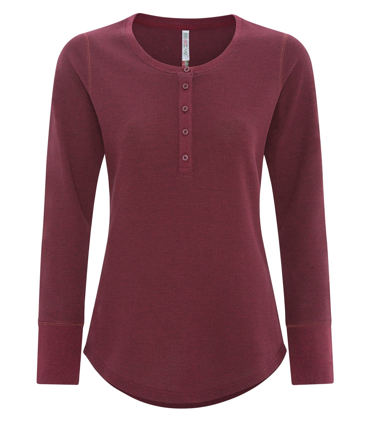 ATC VINTAGE THERMAL LONG SLEEVE LADIES' HENLEY (ATC8064L) - Cardinalheather