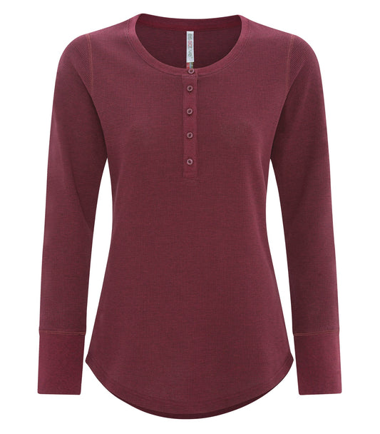 ATC™ ESACTIVE® VINTAGE THERMAL LONG SLEEVE LADIES' HENLEY - Cardinal Heather