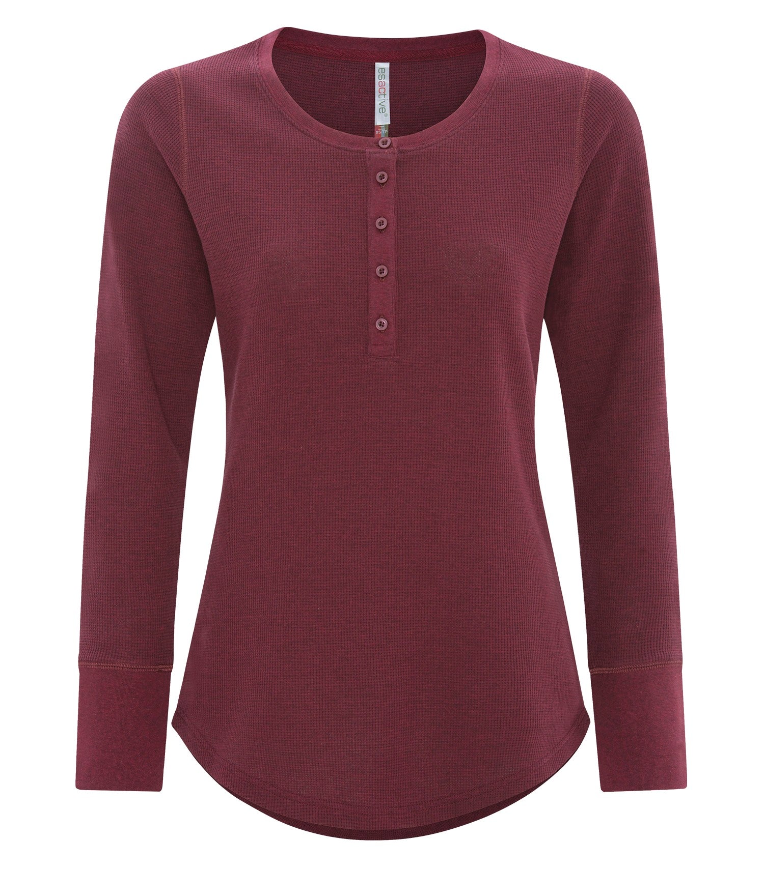ATC VINTAGE THERMAL LONG SLEEVE LADIES' HENLEY (ATC8064L) - Cardinalheather