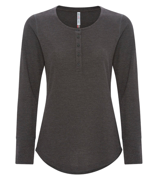 ATC™ ESACTIVE® VINTAGE THERMAL LONG SLEEVE LADIES' HENLEY - Charcoal Heather